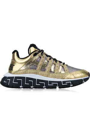 VERSACE Sko, Dame, Flerfarvet, 39 EU, Uld, Glitter Sneakers med Kork Indersål
