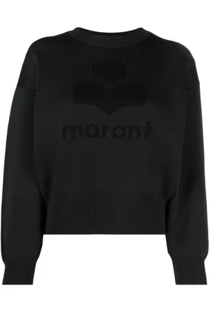 Isabel Marant Strik, Dame, Sort, M, Uld, Sort Sweatshirt med Logo