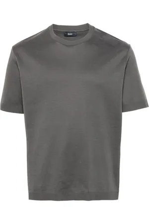 HERNO Top, Herre, Grå, XL, Bomuld, Antracit Strik T-shirt