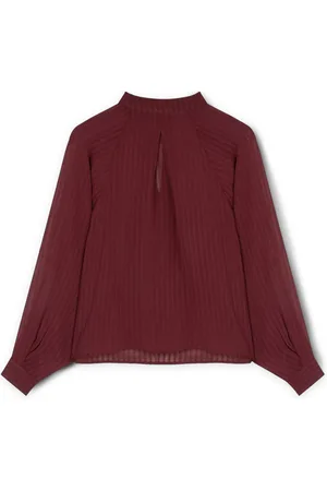 Motivi Bluser & Skjorter, Dame, Rød, S, Stribet Devoré Bluse