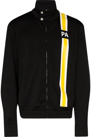 Palm Angels Sweathshirts & Hoodies, Herre, Sort, S, Polyester, Monogram Logo Trackjakke