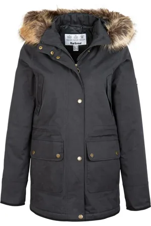 Barbour Jakke, Dame, Sort, XS, Polyester, Belmount Hooded Jacket