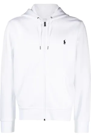 Ralph Lauren Sweathshirts & Hoodies, Herre, Hvid, XL, Bomuld, Zip-through Hoodie