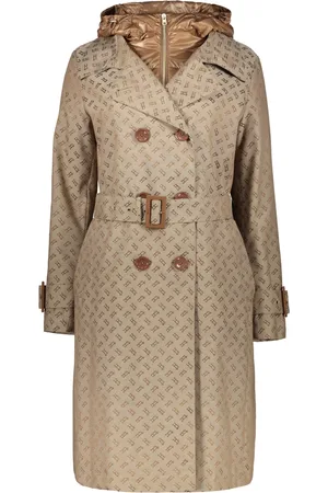 HERNO Frakke, Dame, , S, Bomuld, Logo Jacquard Vatteret Trenchcoat