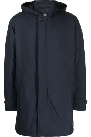 Ralph Lauren Frakke, Herre, Blå, 2XL, Polyester, Blå Vatteret Jakke