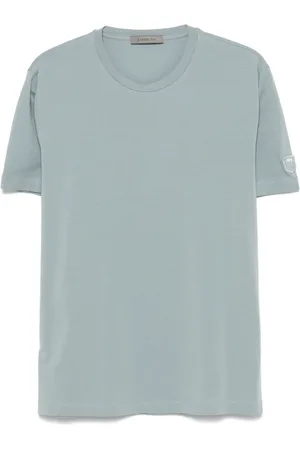corneliani Top, Herre, Blå, M, Bomuld, Stretch Bomuld Logo T-Shirt