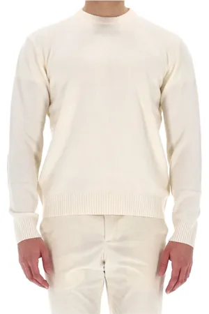 HERNO Strik, Herre, , L, Cashmere, Cashmere Crewneck Sweater med ruskindslap