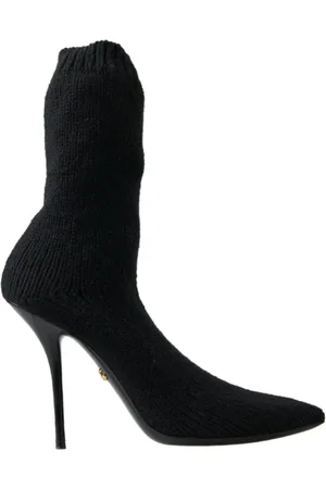 Dolce & Gabbana Sko, Dame, Sort, 39 EU, Læder, Elegant Sort Viskosestøvler