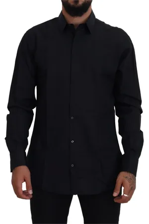 Dolce & Gabbana Skjorte, Herre, Sort, XS, Bomuld, Elegant Slim Fit Formelt Skjorte