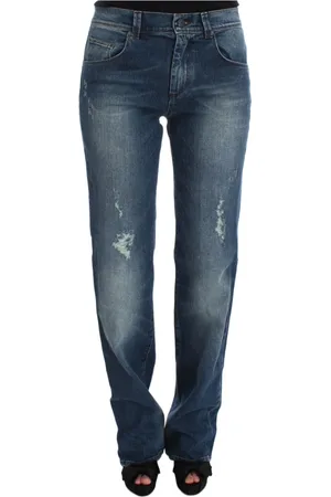 ERMANNO SCERVINO Jeans, Dame, Blå, W28, Bomuld, Chic Slim Fit Straight Leg Jeans