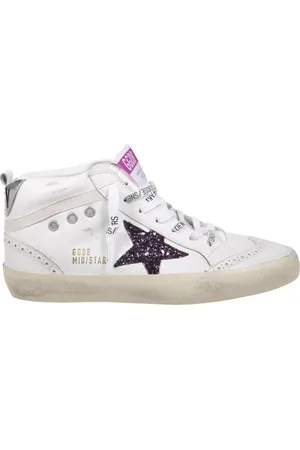 Golden Goose Sko, Dame, Hvid, 38 EU, Læder, Læder Overdel Glitter Stjerne Hæl Sneakers