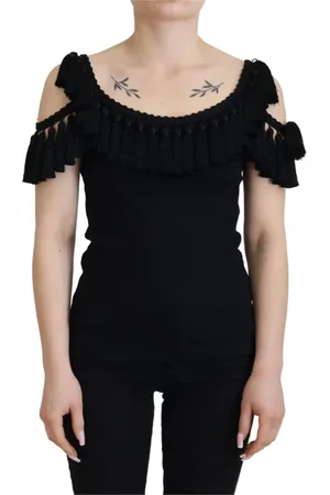 Dolce & Gabbana Bluser & Skjorter, Dame, Sort, M, Bomuld, Sort Bomuld Tank Top Bluse