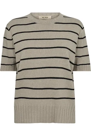 Mos Mosh Strik, Dame, Grå, XS, Bomuld, Afslappet Striktrøje Strik 168650 Sesame