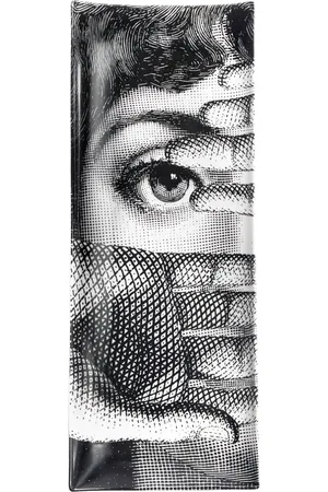 FORNASETTI Home, Dame, Sort, ONE SIZE, Hånddekoreret porcelænsbakke med Lina Cavalieri