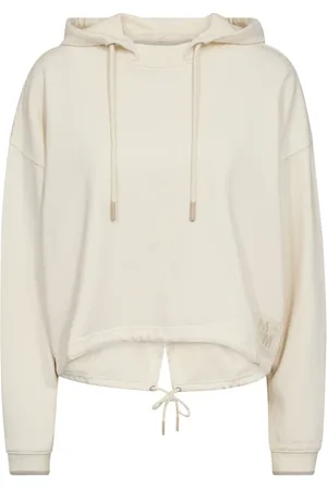 Mos Mosh Sweathshirts & Hoodies, Dame, , S, Uld, Afslappet Cropped Hættetrøje Ecru