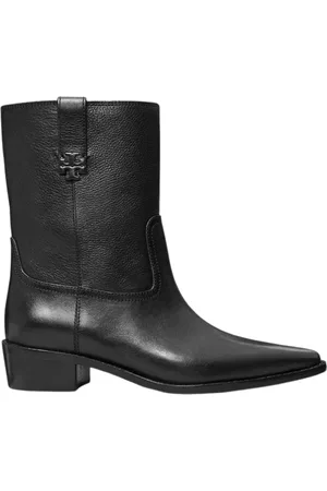 Tory Burch Sko, Dame, Sort, 38 1/2 EU, Læder, Western City Ankelstøvle