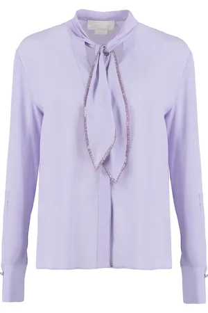GENNY Bluser & Skjorter, Dame, Lilla, XS, Uld, Silkekjole med perlebroderi