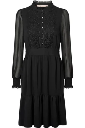 RUE de FEMME Kjole, Dame, Sort, XL, Elegant Sort Blondekjole