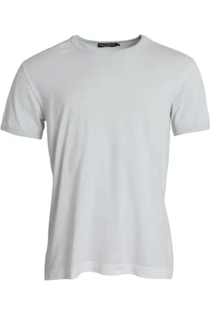 Dolce & Gabbana Top, Herre, Hvid, XL, Bomuld, Hvid Bomulds T-shirt med Rund Hals og Korte Ærmer