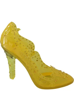 Dolce & Gabbana Sko, Dame, Gul, 39 EU, Fortryllende Cinderella Krystal Pumps