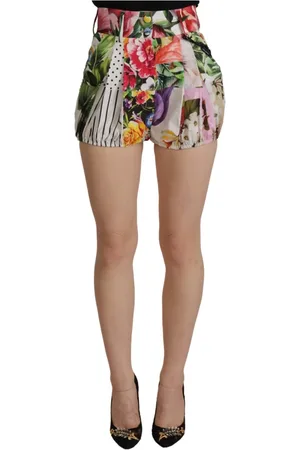 Dolce & Gabbana Shorts, Dame, Flerfarvet, 2XS, Bomuld, Blomstret High-Waist Shorts