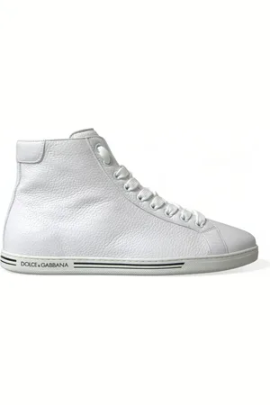 Dolce & Gabbana Sko, Herre, Hvid, 40 EU, Uld, Elegant hvide High-Top Sneakers