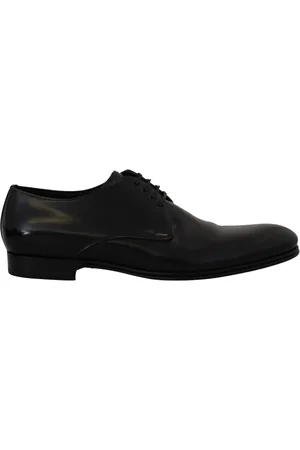 Dolce & Gabbana Sko, Herre, Sort, 42 1/2 EU, Læder, Elegante Sorte Læder Derby Sko