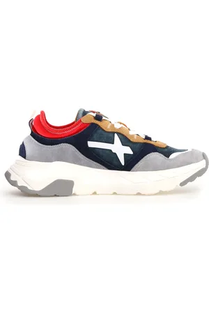 W6YZ Sko, Herre, Flerfarvet, 45 EU, Blå Sneakers med Unikt Design