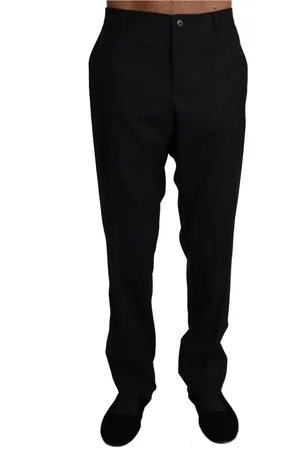 Dolce & Gabbana Bukser, Herre, Sort, 2XL, Uld, Elegant Sort Formel Uldblandingsbukser