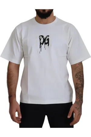 Dolce & Gabbana Top, Herre, Hvid, S, Bomuld, Tidløs hvidt logo rund hals t-shirt