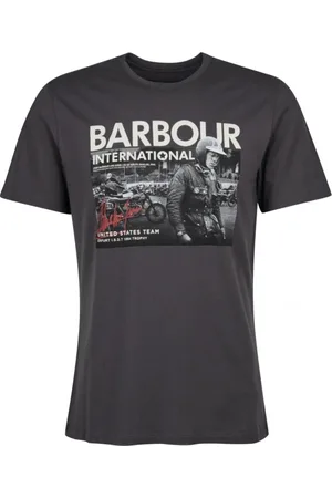 Barbour Top, Herre, Grå, XL, Bomuld, Steve McQueen Grafisk T-shirt Grå