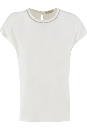 PANICALE Top, Dame, , M, Klassisk Crew Neck T-shirt med Lurex-detaljer