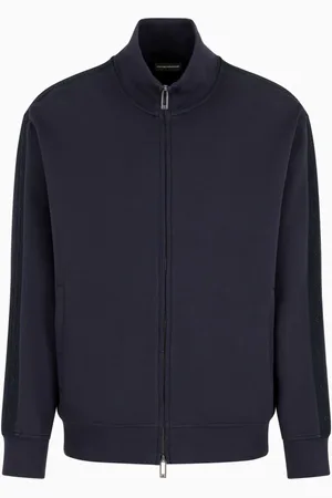 Emporio Armani Sweathshirts & Hoodies, Herre, Blå, L, Bomuld, Urban Zip Sweater
