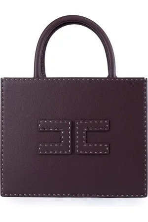 Elisabetta Franchi Taske, Dame, Brun, ONE SIZE, Uld, Brun håndtaske med aftagelig skulderrem