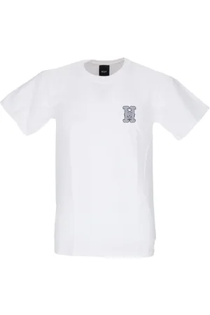 Huf Top, Herre, Hvid, XL, Bomuld, Thrasher Logo Tee Hvid Kortærmet