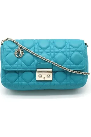 Dior Pre-owned, Dame, Blå, ONE SIZE, Tyl, Pre-owned Laeder punge
