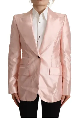 Dolce & Gabbana Jakke, Dame, Lyserød, 3XS, Satin, Elegant lyserød silke blazer jakke