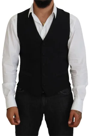 Dolce & Gabbana Jakkesæt, Herre, Sort, M, Uld, Elegant Sort Formel Vest