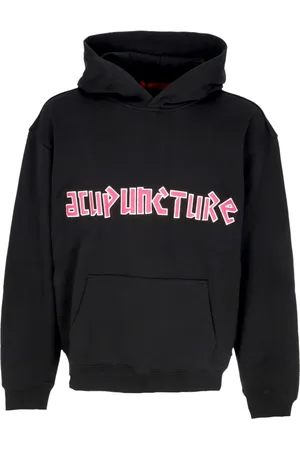 Acupuncture Sweathshirts & Hoodies, Herre, Sort, S, Bomuld, Flyvende Emblem Hættetrøje Sort
