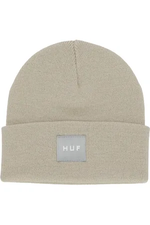 Huf Tilbehør, Herre, Grå, ONE SIZE, Broderet Beanie Sæt i Putty
