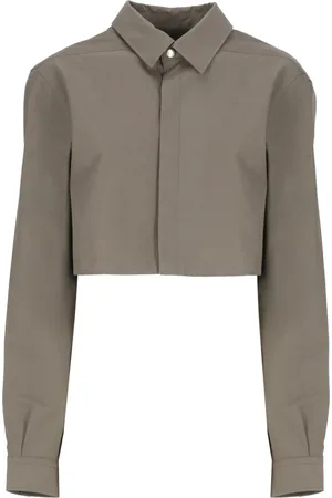 Rick Owens Bluser & Skjorter, Dame, Grøn, XS, Bomuld, Grøn bomuldsskjorte med krave