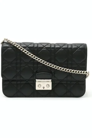 Dior Pre-owned, Dame, Sort, ONE SIZE, Uld, Pre-owned Laeder dior-tasker