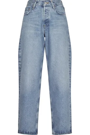AGOLDE Jeans, Dame, Blå, W24, Bomuld, Baggy V-Talje Jeans