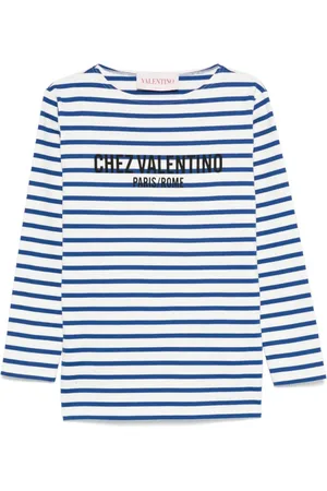 VALENTINO Top, Dame, Blå, XS, Uld, Stilfulde T-shirts og Polos i Elfenben
