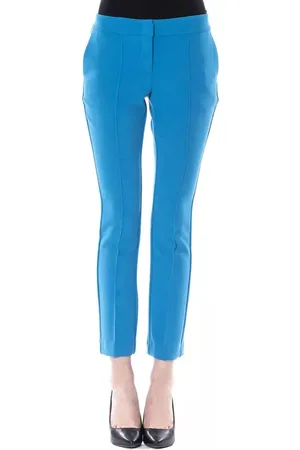 Byblos Bukser, Dame, Blå, XS, Polyester, Lysblå Skinny Bukser med Sidelukning