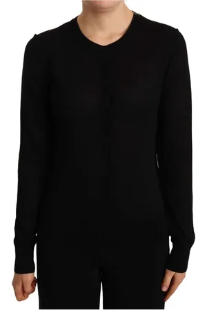 Dolce & Gabbana Strik, Dame, Sort, M, Uld, Elegant uldsweater med rund hals