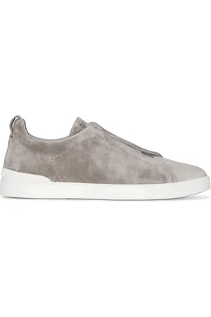 Ermenegildo Zegna Sko, Herre, Grå, 44 1/2 EU, Suede, Suede Triple Stitch Sneakers