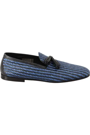 Dolce & Gabbana Sko, Herre, Blå, 44 EU, Læder, Elegante vævede lædersko