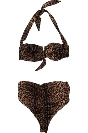 F**K Badetøj, Dame, Flerfarvet, S, Polyester, Animal Print Bikini Sæt