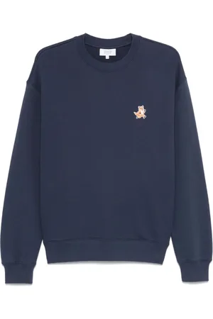 Maison Kitsuné Sweathshirts & Hoodies, Herre, Blå, S, Bomuld, Blå Sweater med Stil